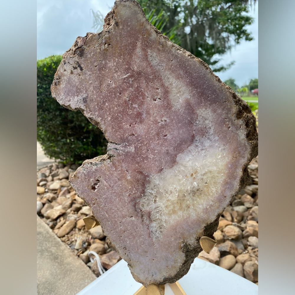 Pink Amethyst and Quartz Slab